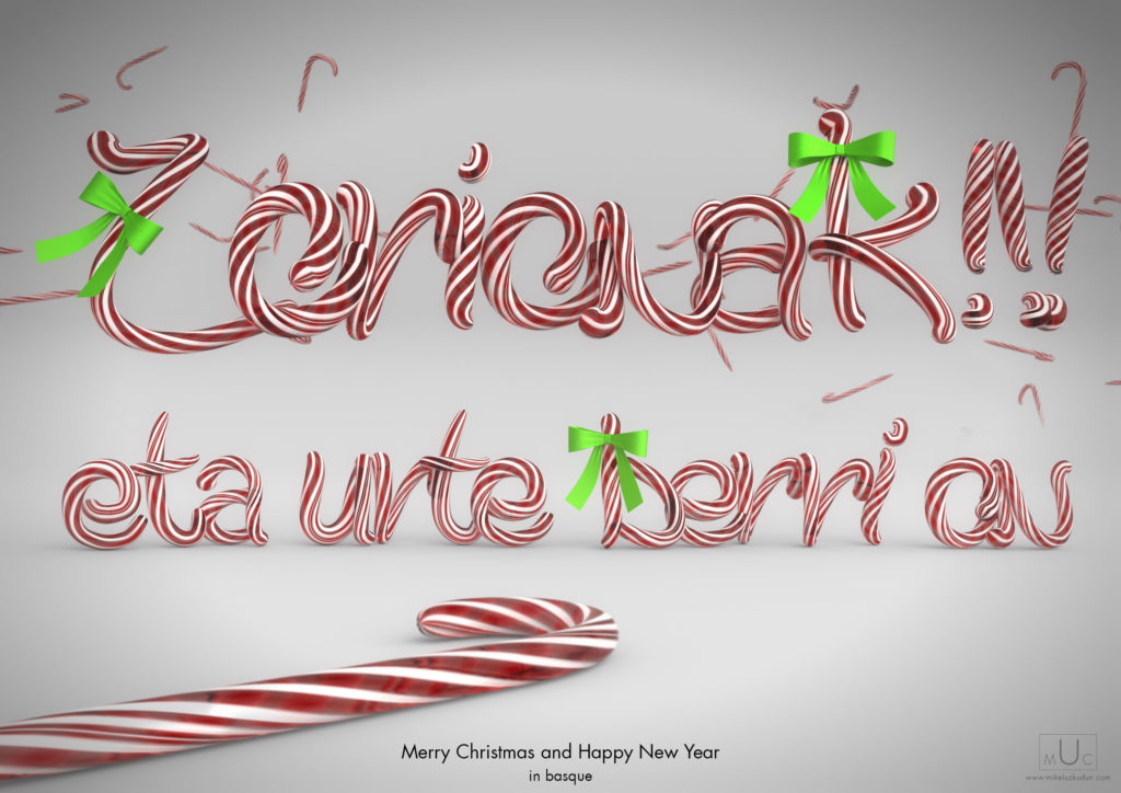 christmas 2016 3d typography basque final work
